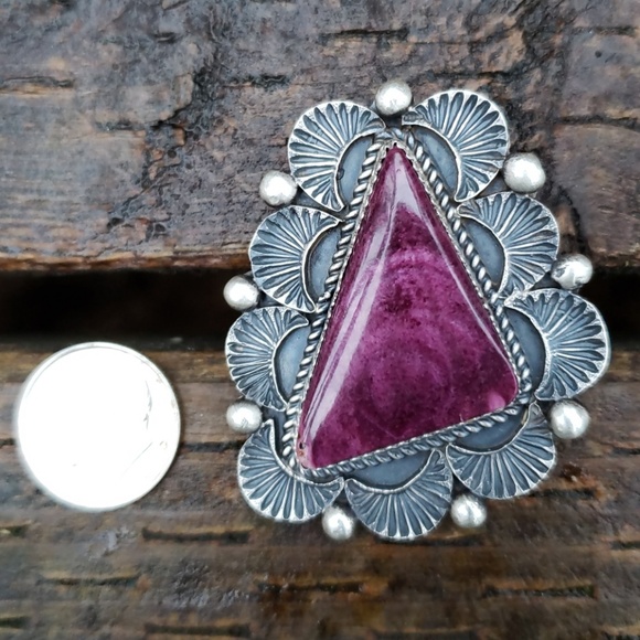 SOLD Vintage Spiny Oyster Native American Ring S 9 - Picture 5 of 8